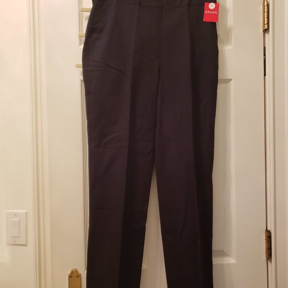 SPANX Polished Ankle Slim Pant in Black with pockets on back, Size Medium Tall - Picture 2 of 2
